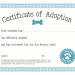 Certificate Of Pet Adoption Adoption Certificate Adoption Pet Adoption