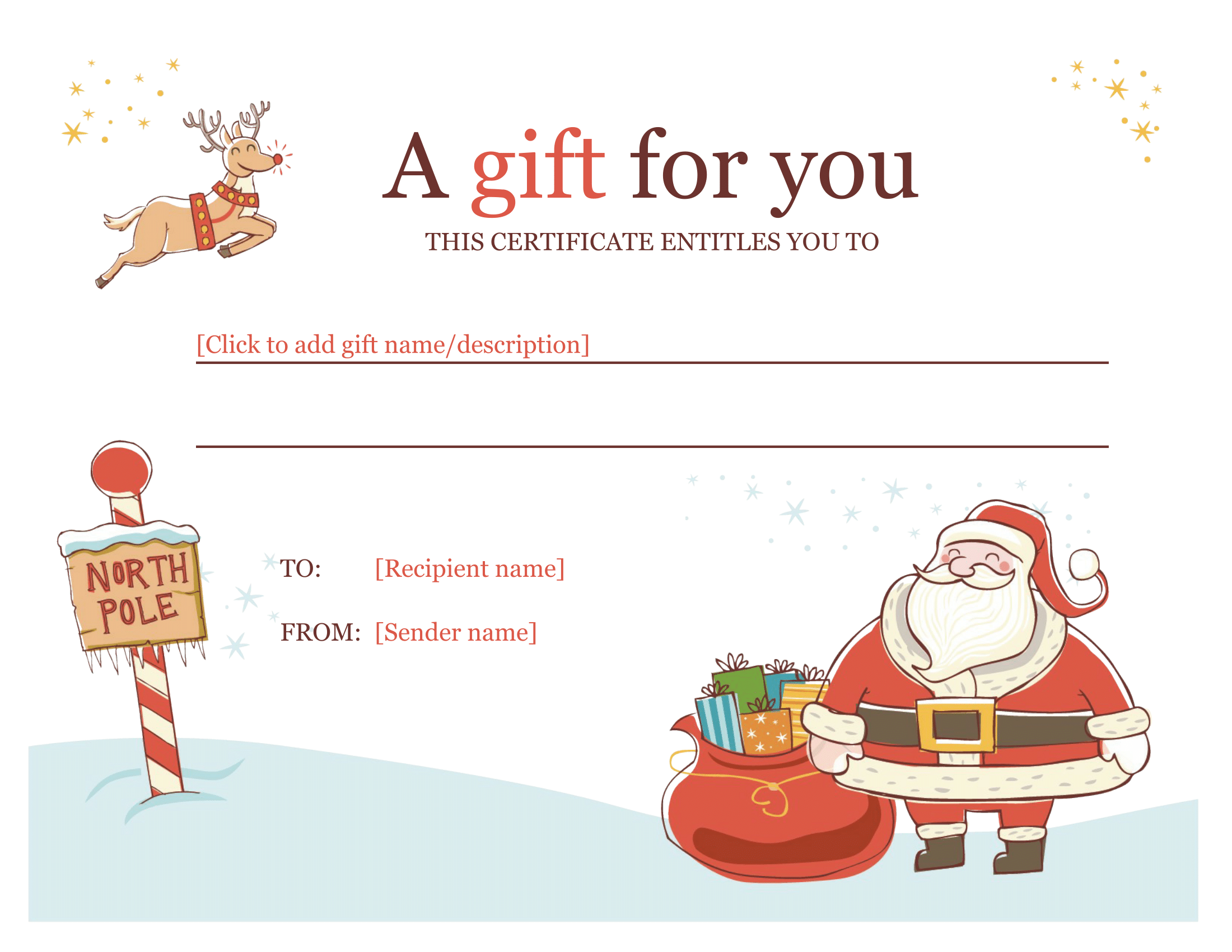 Christmas Gift Certificate Download A FREE Personalized Template