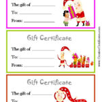 Christmas Gift Certificate Template Gift Card Template Gift