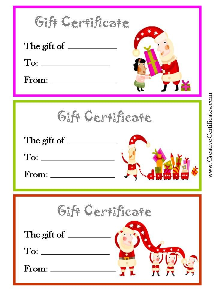 Christmas Gift Certificate Template Gift Card Template Gift 