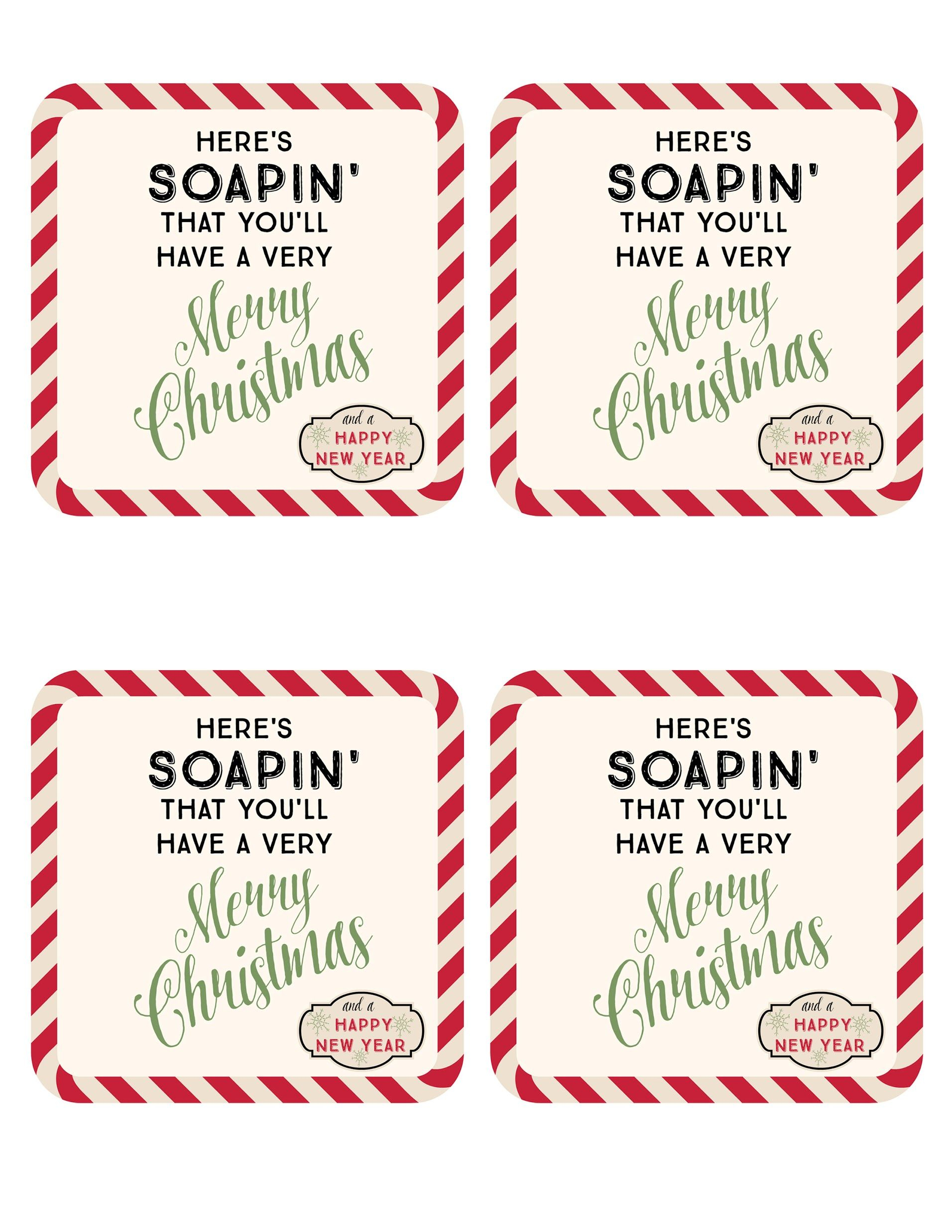 Christmas Soap Gift Soap Gift Tag Neighbor Christmas Gifts