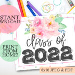 Class Of 2022 Printable First Day Of School Sign Flowers Etsy