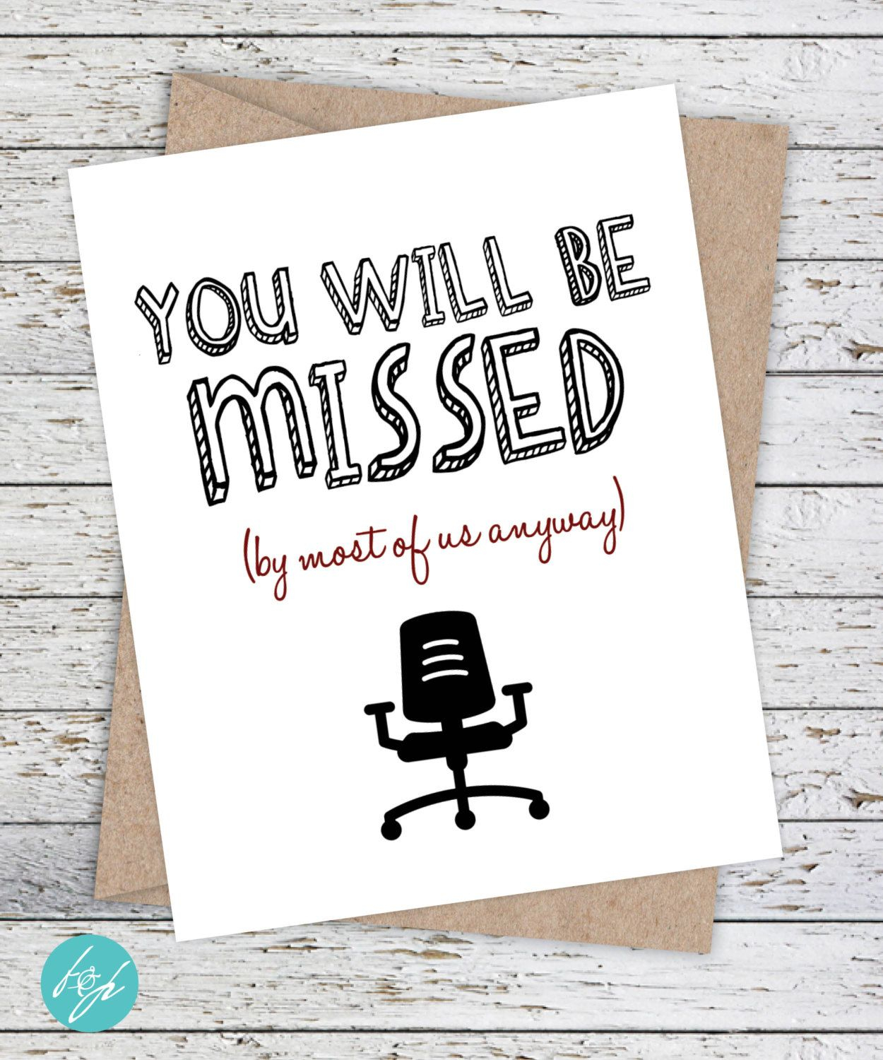 Coworker Card Funny Miss You Card Good Luck Card Funny Goodbye Card 