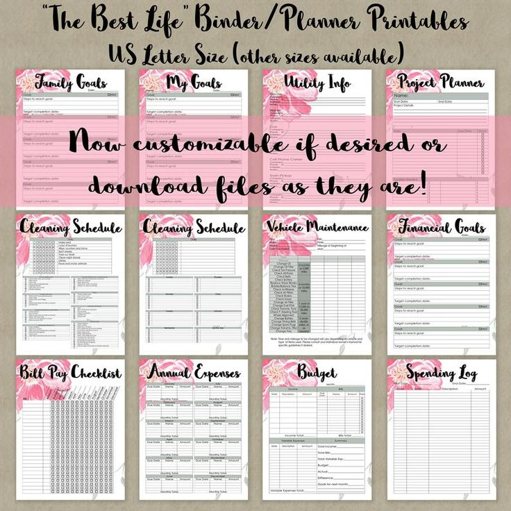 CUSTOMIZABLE Home Management Planner Printables 2021 2022 Etsy Home 