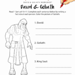 David And Goliath Free Bible Worksheet And Coloring Page Printable