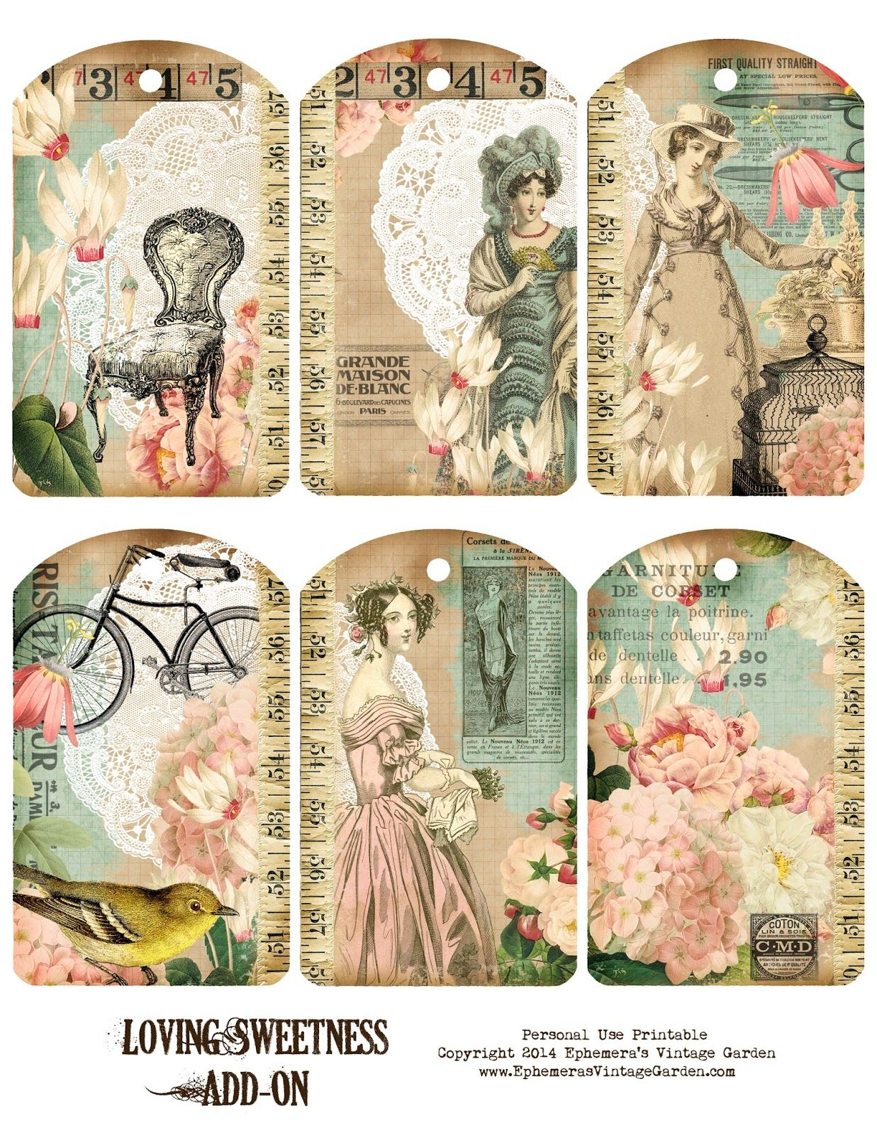 Ephemera s Vintage Garden Free Printable Loving Sweetness Hang 