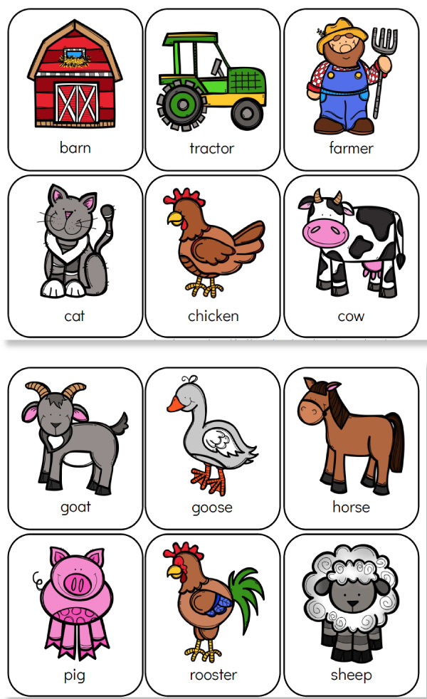 Farm Animal Printables For Preschool