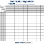 Football Squares With Quarter Lines Printable Version