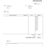 Free Blank Invoice Templates PDF EForms