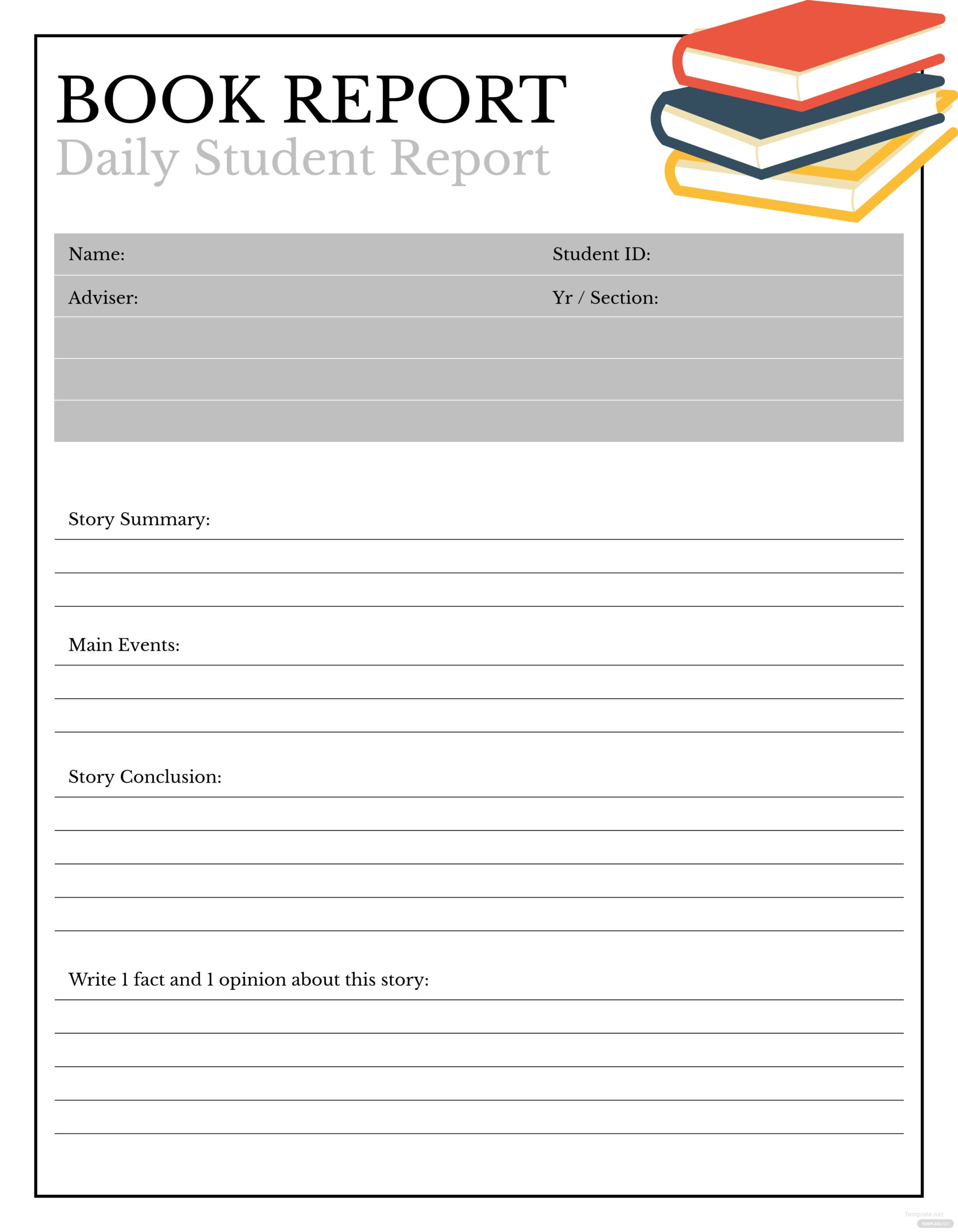 Free Book Report Template In Adobe Illustrator Template