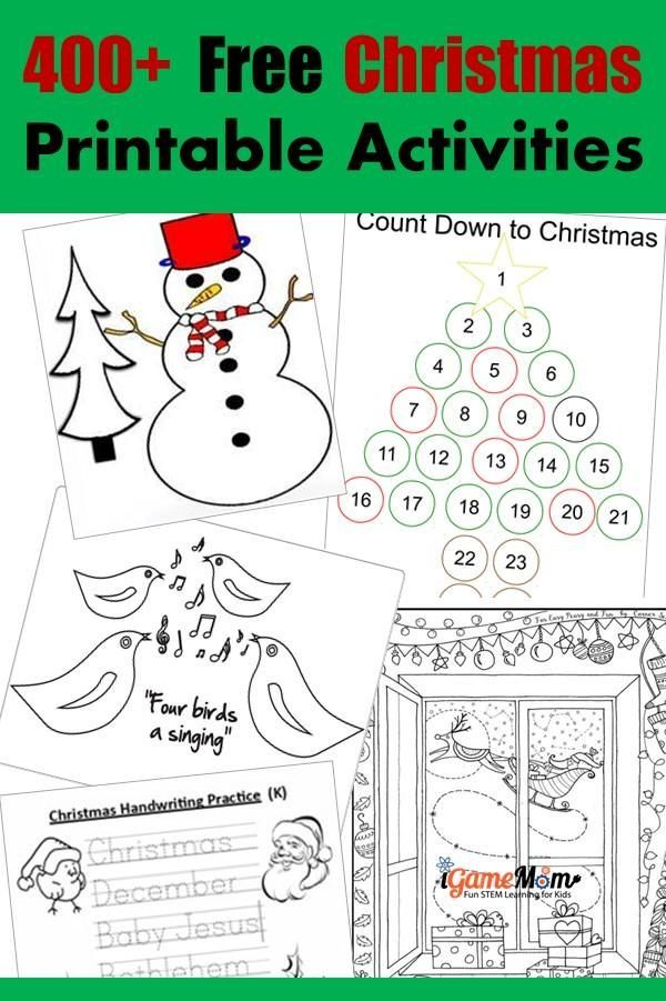 FREE Christmas Printable Activities Games Worksheets For Kids From 