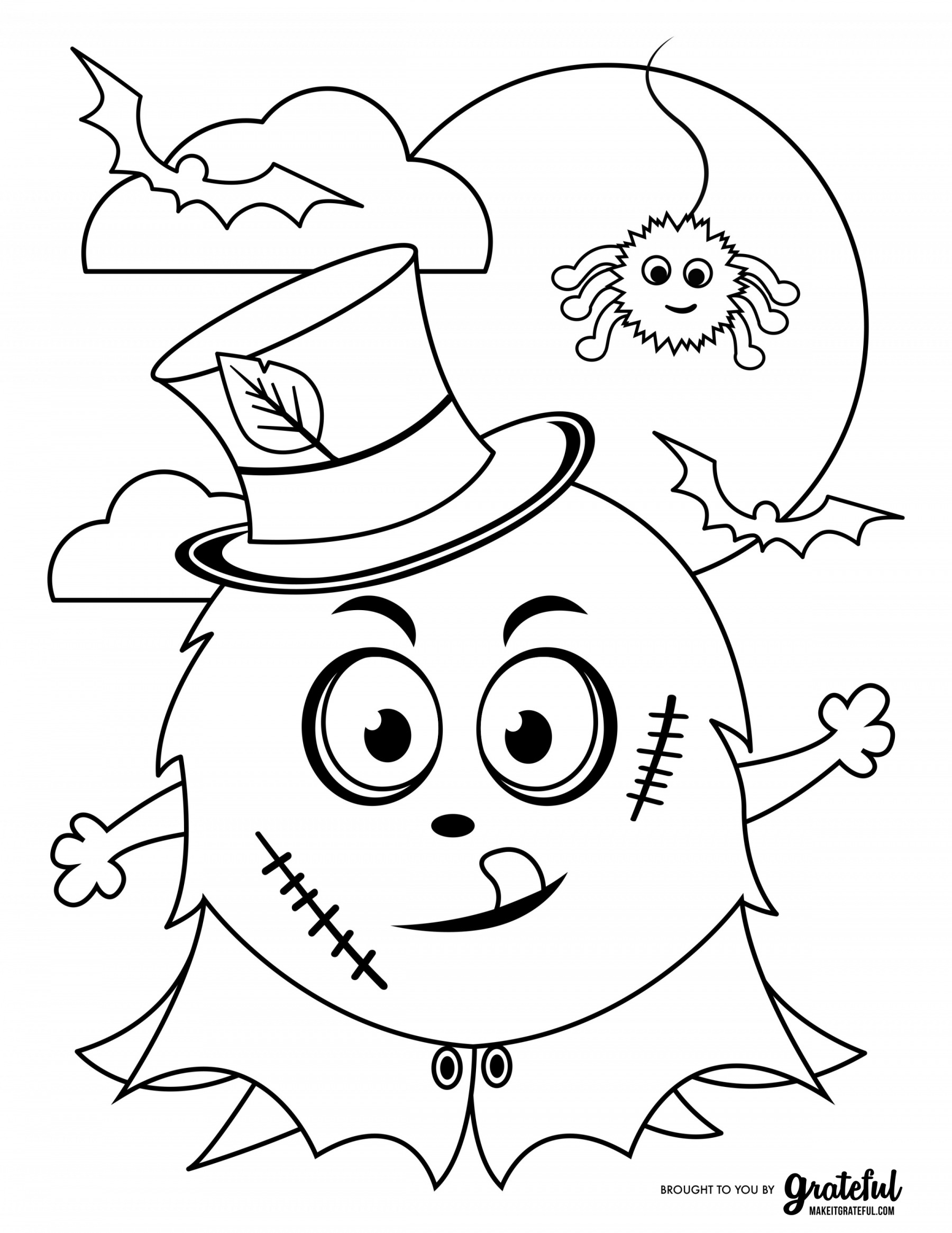 Free Halloween Coloring Pages For Kids or For The Kid In You