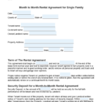 Free Month to Month Rental Agreement Template