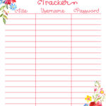 Free Password Tracker Ministering Printables