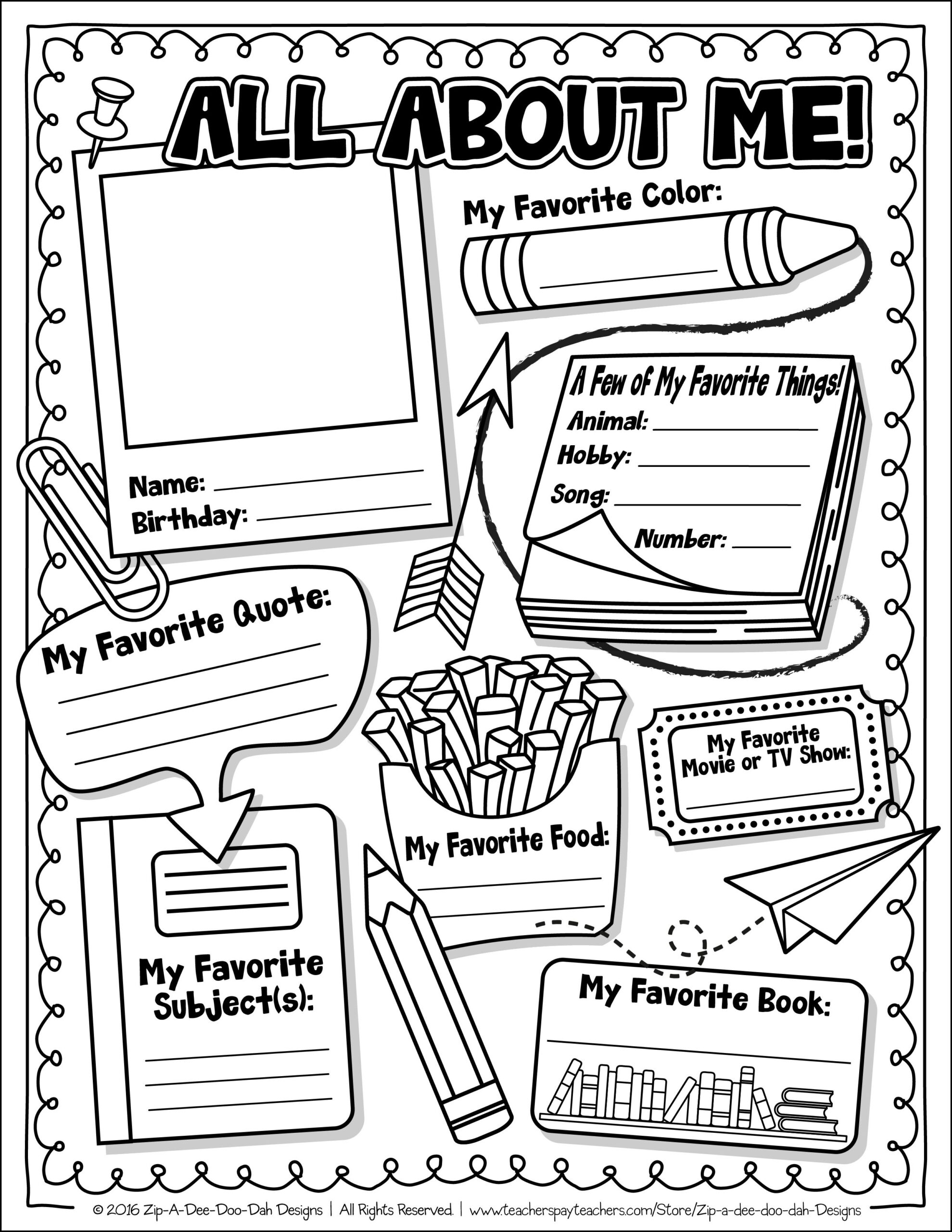 Free Printable All About Me Worksheet For Adults Learning How To Read