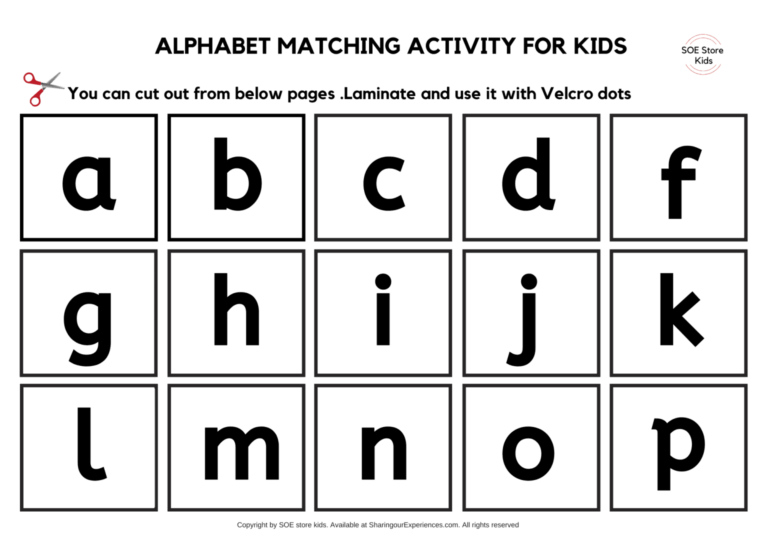 Free Printable Alphabet Matching Worksheets For Toddlers Upper Case