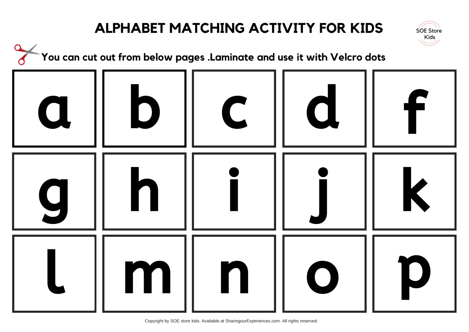 Free Printable Alphabet Matching Worksheets For Toddlers Upper Case 