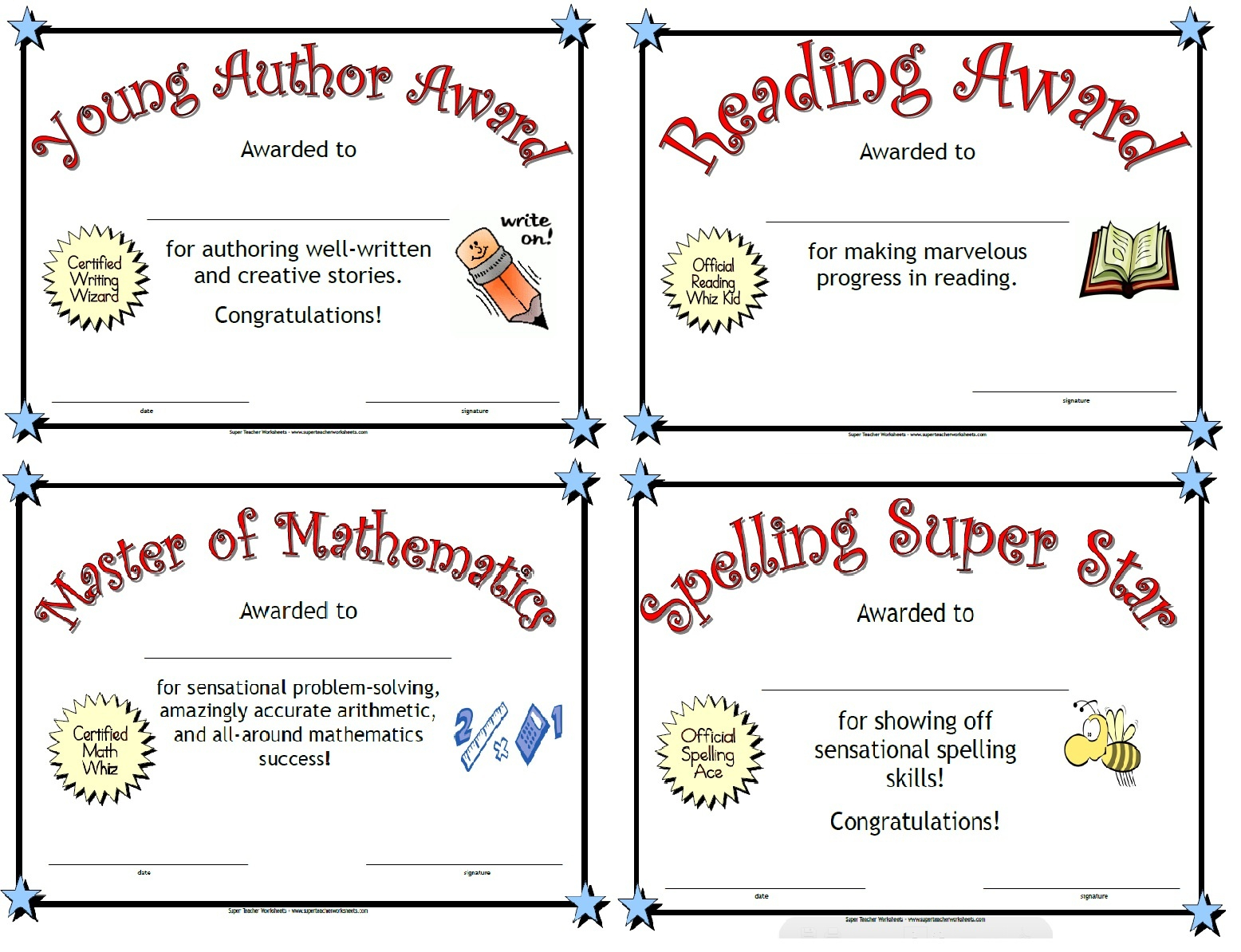 Free Printable Award Certificates For Elementary Students Free Printable