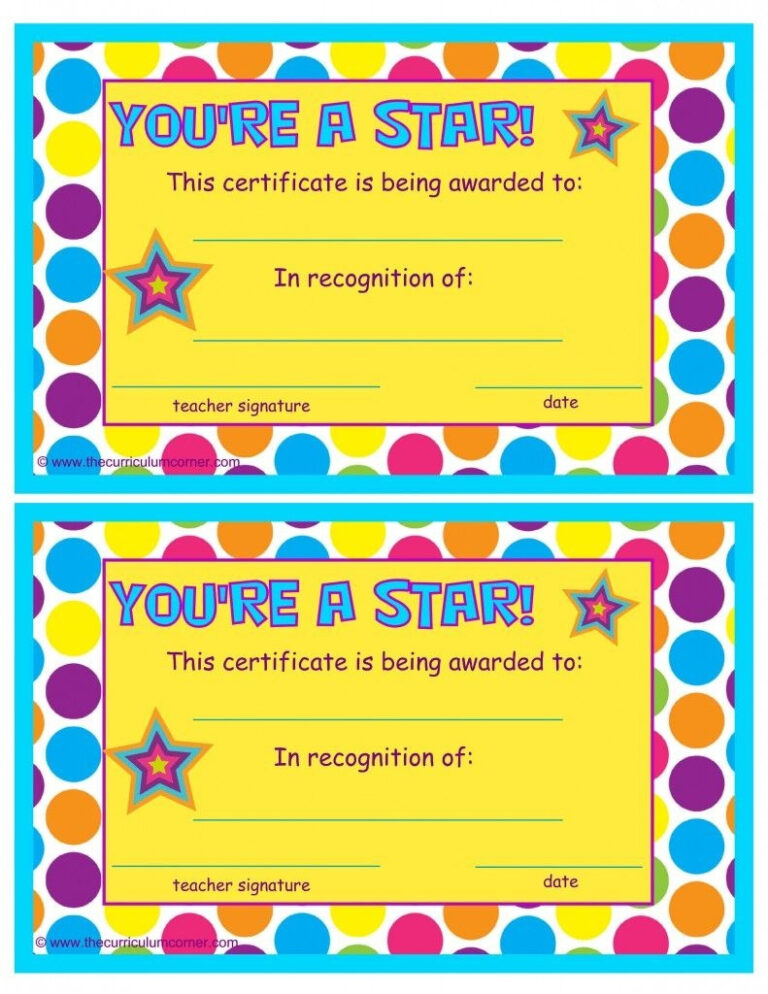 Free Printable Award Certificates For Elementary Students Free Printable