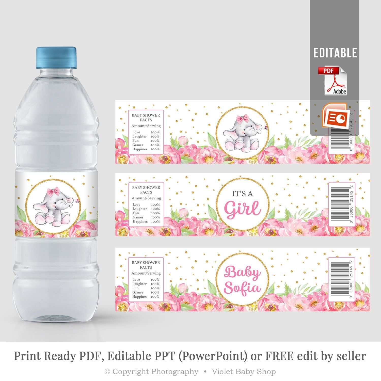 Free Printable Baby Shower Water Bottle Labels
