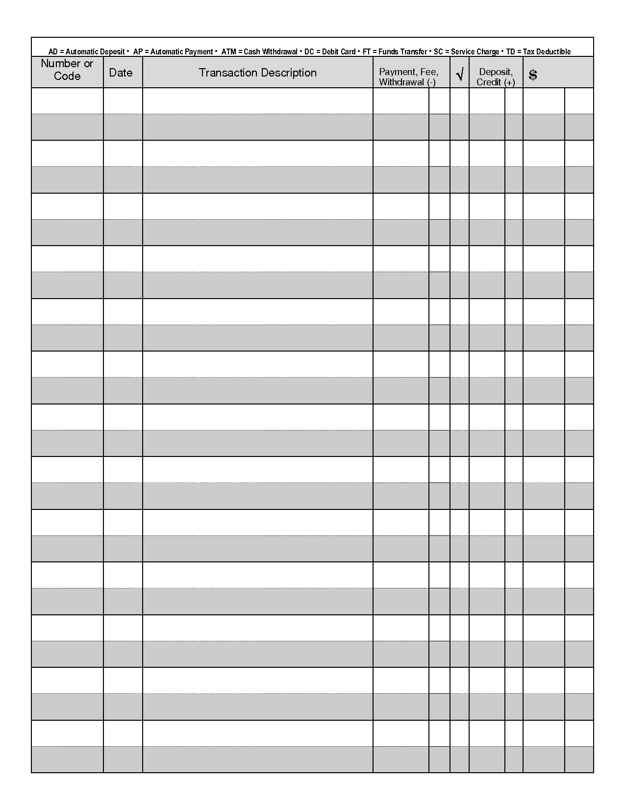 Free Printable Blank Check Register Printable Checks Check Register 