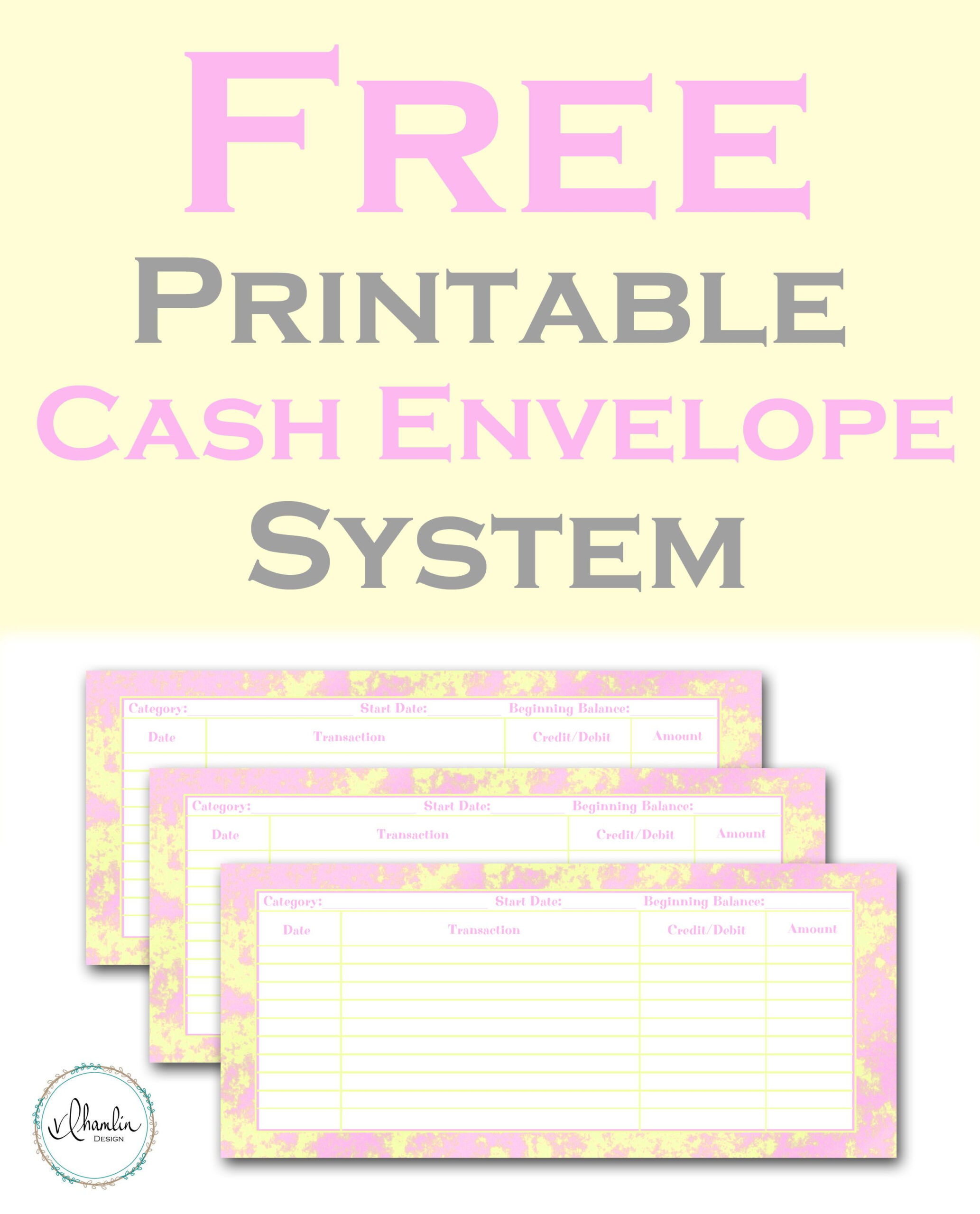 Free Printable Cash Envelope System Strawberry Lemonade VLHamlin 