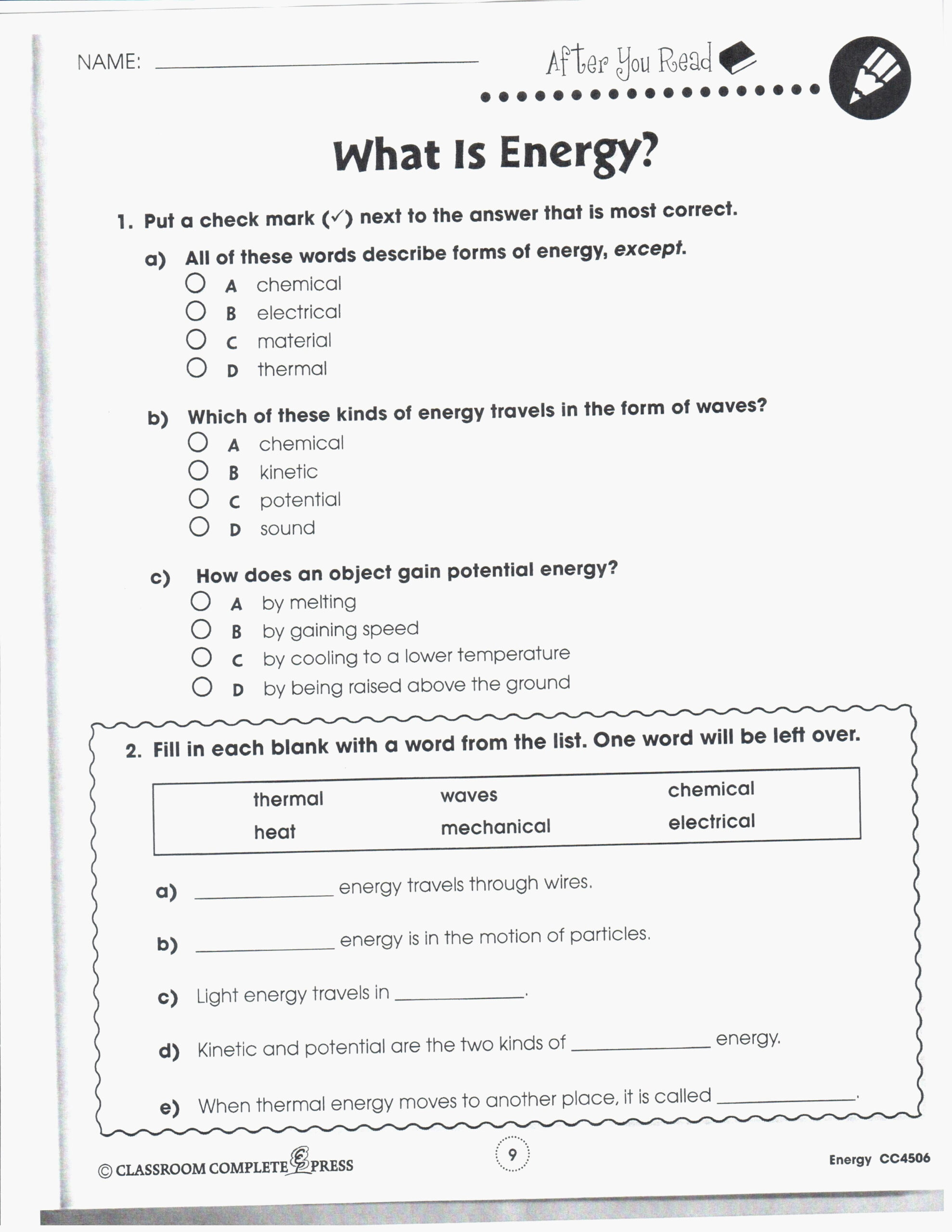 Free Printable Fifth Grade Science Worksheets Printable Worksheets