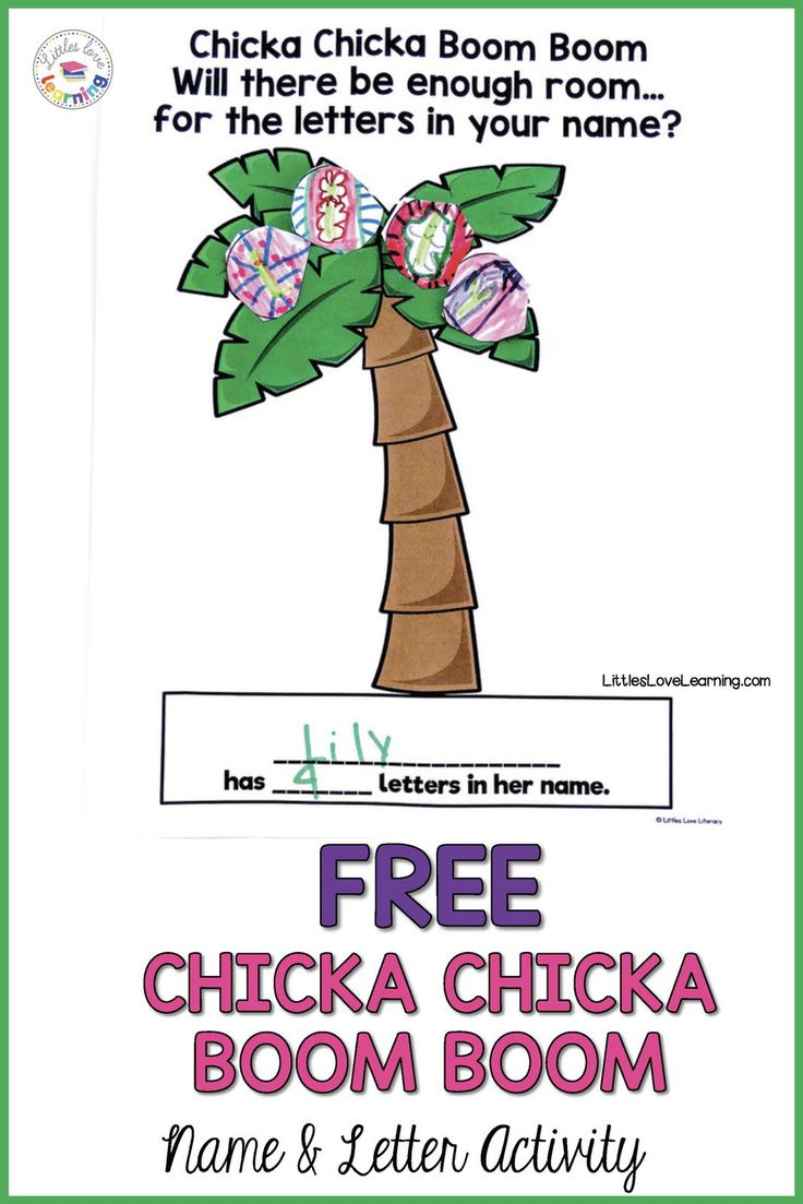 FREE Printable For Chicka Chicka Boom Boom In 2020 Chicka Chicka Boom 