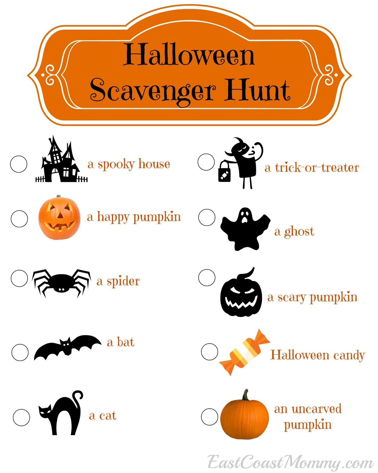 Free Printable Halloween Scavenger Hunt Free Printable