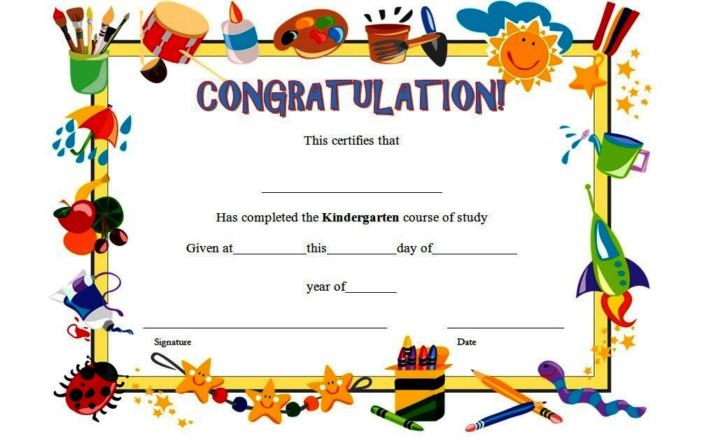 FREE Printable Kindergarten Diploma Certificate 8 Dengan Gambar 