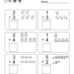 Free Printable Math Addition Worksheet For Kindergarten