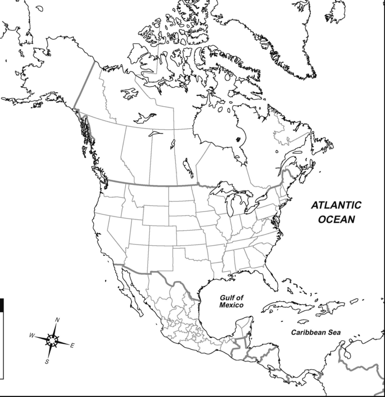 Free Printable Outline Map Of North America Free Printable