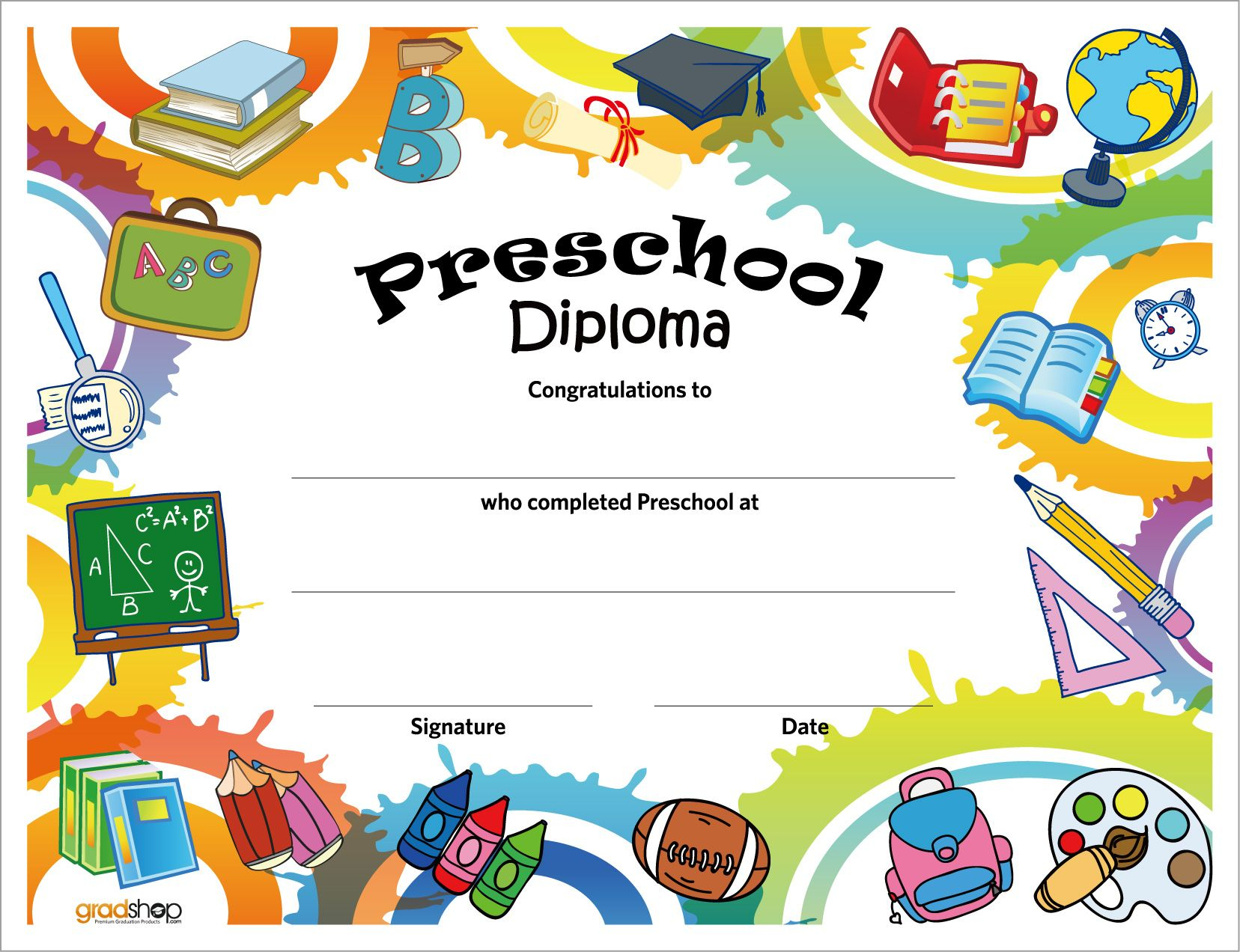 Free Printable Preschool Diploma Certificates Preschool Diploma 