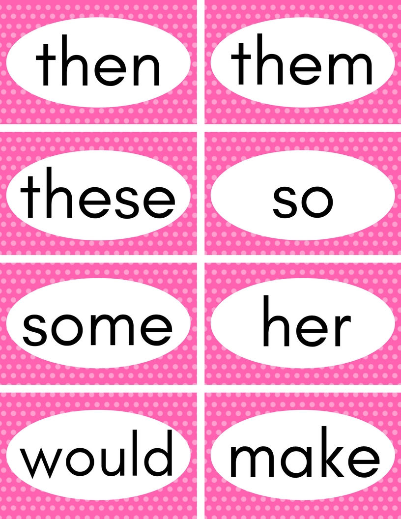 Free Printable Sight Words Flash Cards Preschool Sight Words Sight 