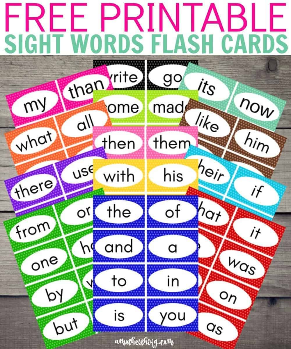 Free Printable Sight Words Flash Cards