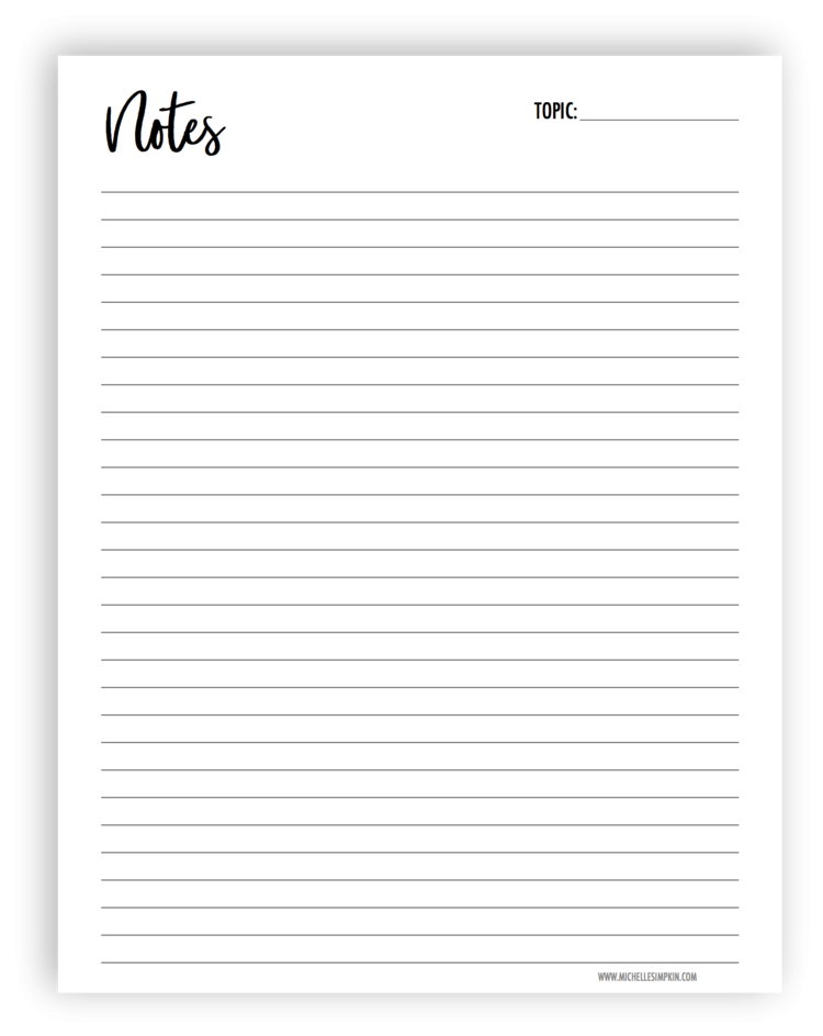 FREE PRINTABLE Use This Free Note Pad Printable To Make Notes Create 
