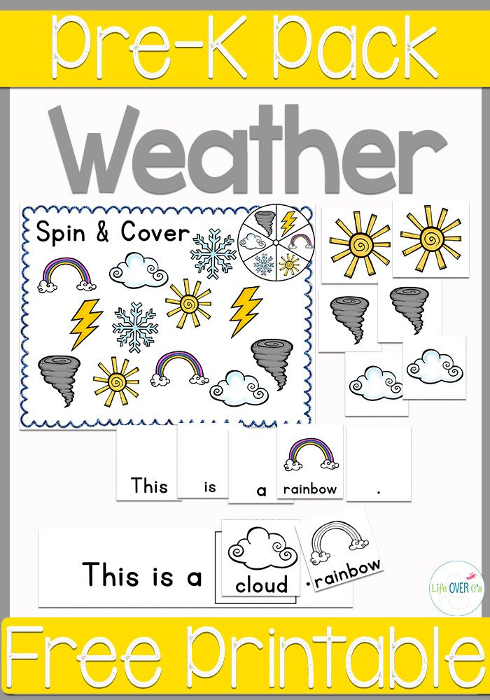 Free Printable Weather Pre K Pack Preschool Weather Weather 