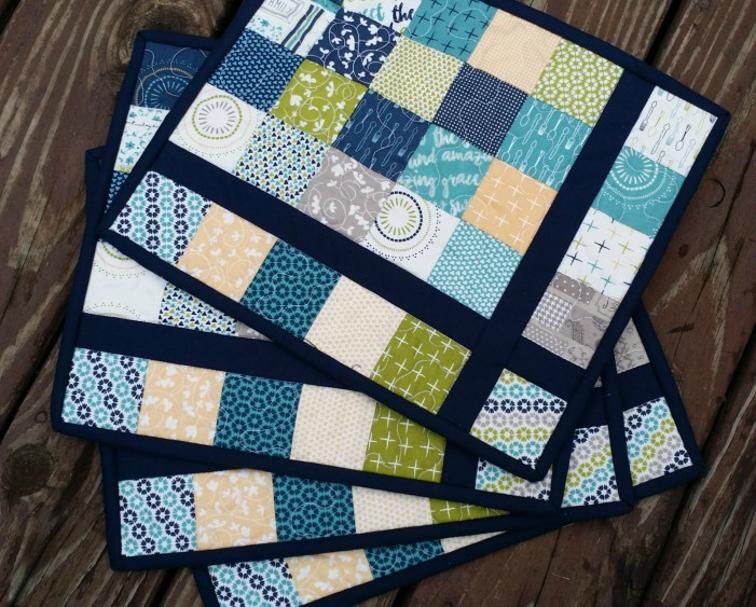 Free Quilt Pattern Almost Plaid Placemats I Sew Free Quilted 