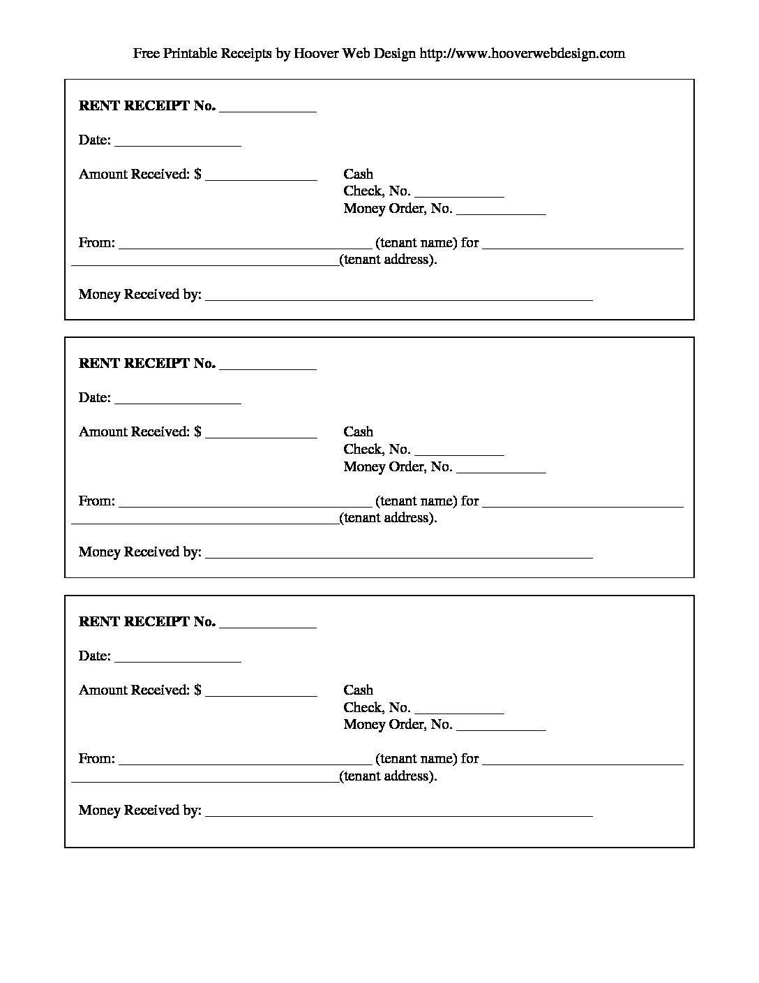 Free Rent Receipt Template And What Information To Include