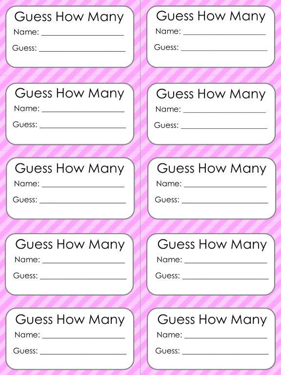 Guess How Many Candy In The Jar Free Printable Amalina