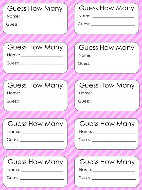 Guess How Many Candy In The Jar Free Printable Amalina