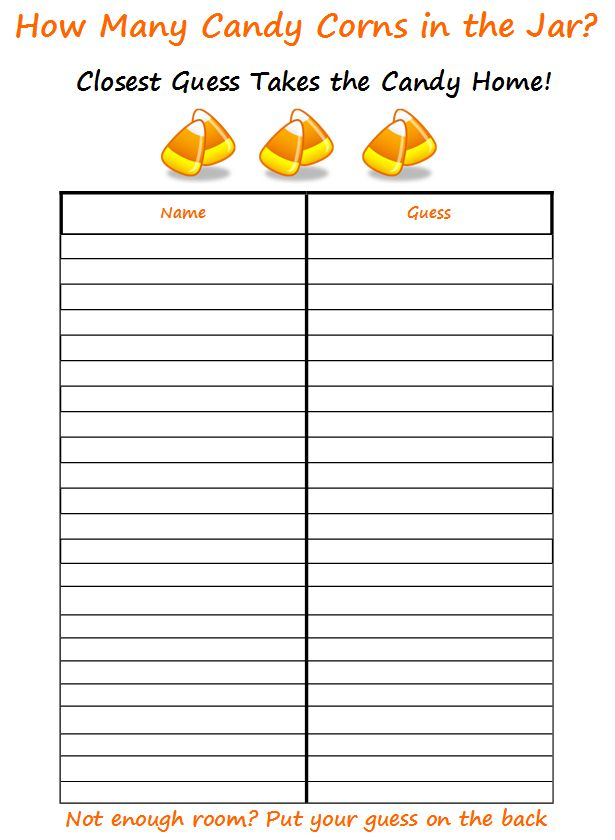 Halloween Estimation Printable Big D And Me School Halloween 