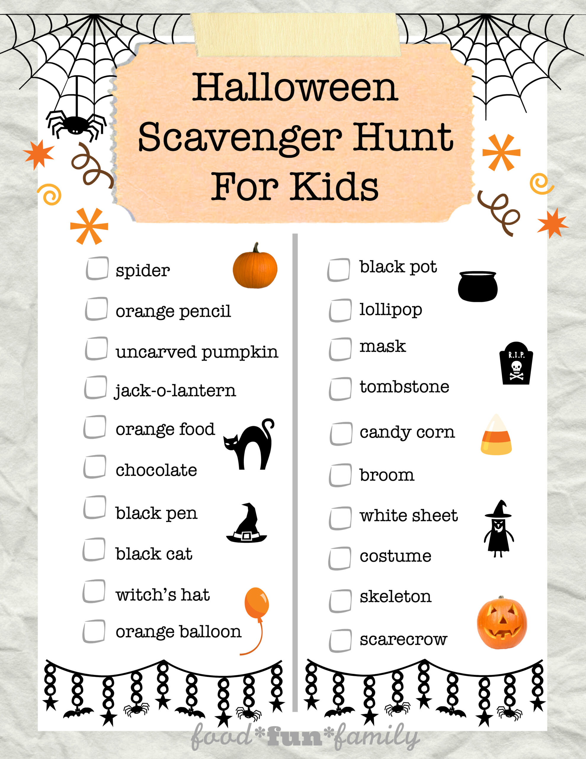 Halloween Scavenger Hunt For Kids