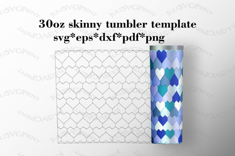 Hearts 30 Oz Skinny Tumbler Template Tangram Pattern Svg 1270967 