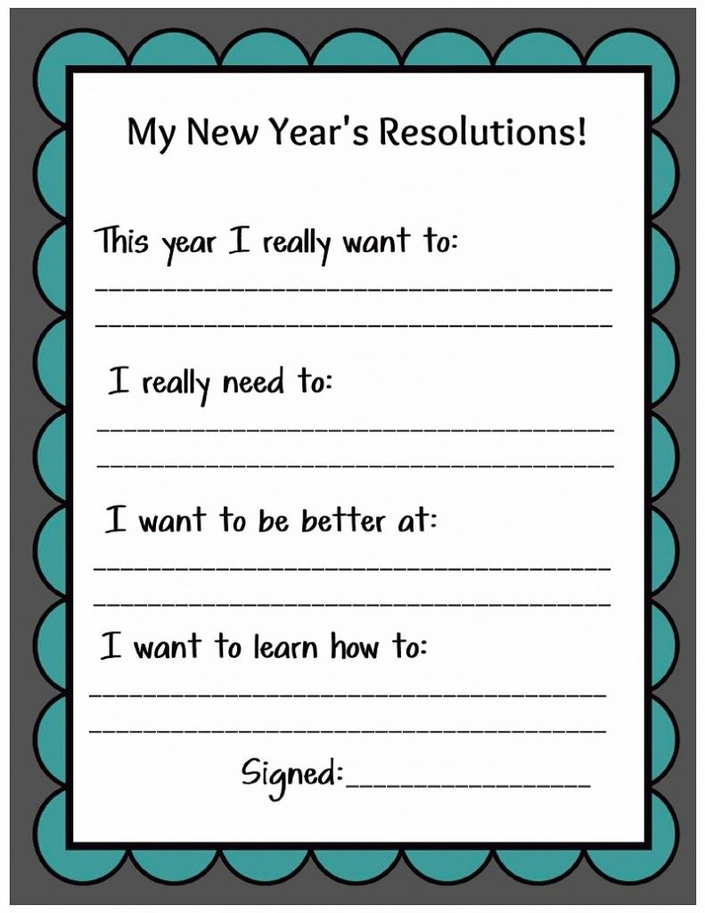 Kid Friendly New Year s Resolution Printable Family New Years Eve 
