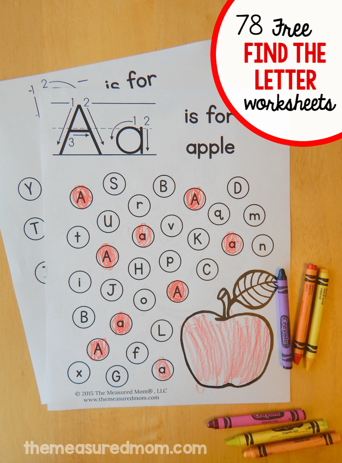 Letter Find Worksheets The Measured Mom