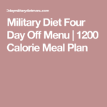Military Diet Four Day Off Menu 1200 Calorie Meal Plan 1200 Calorie
