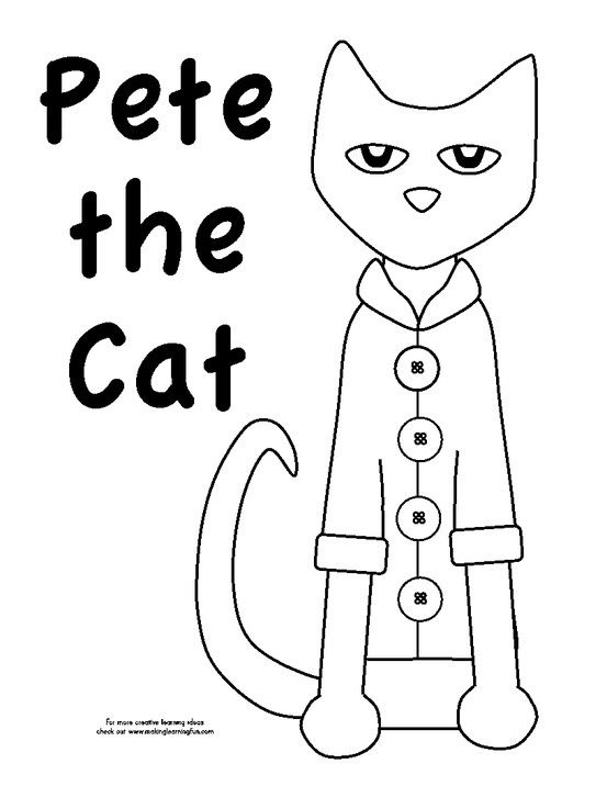 Pete The Cat Coloring Page Preschool Pinterest Cat School And