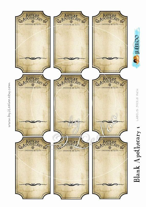 Potion Label Template Beautiful Blank Apothecary Editable Printable 
