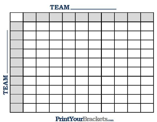 Printable 100 Square Grid Football Pool Football Pool Super Bowl Pool Football Squares Template